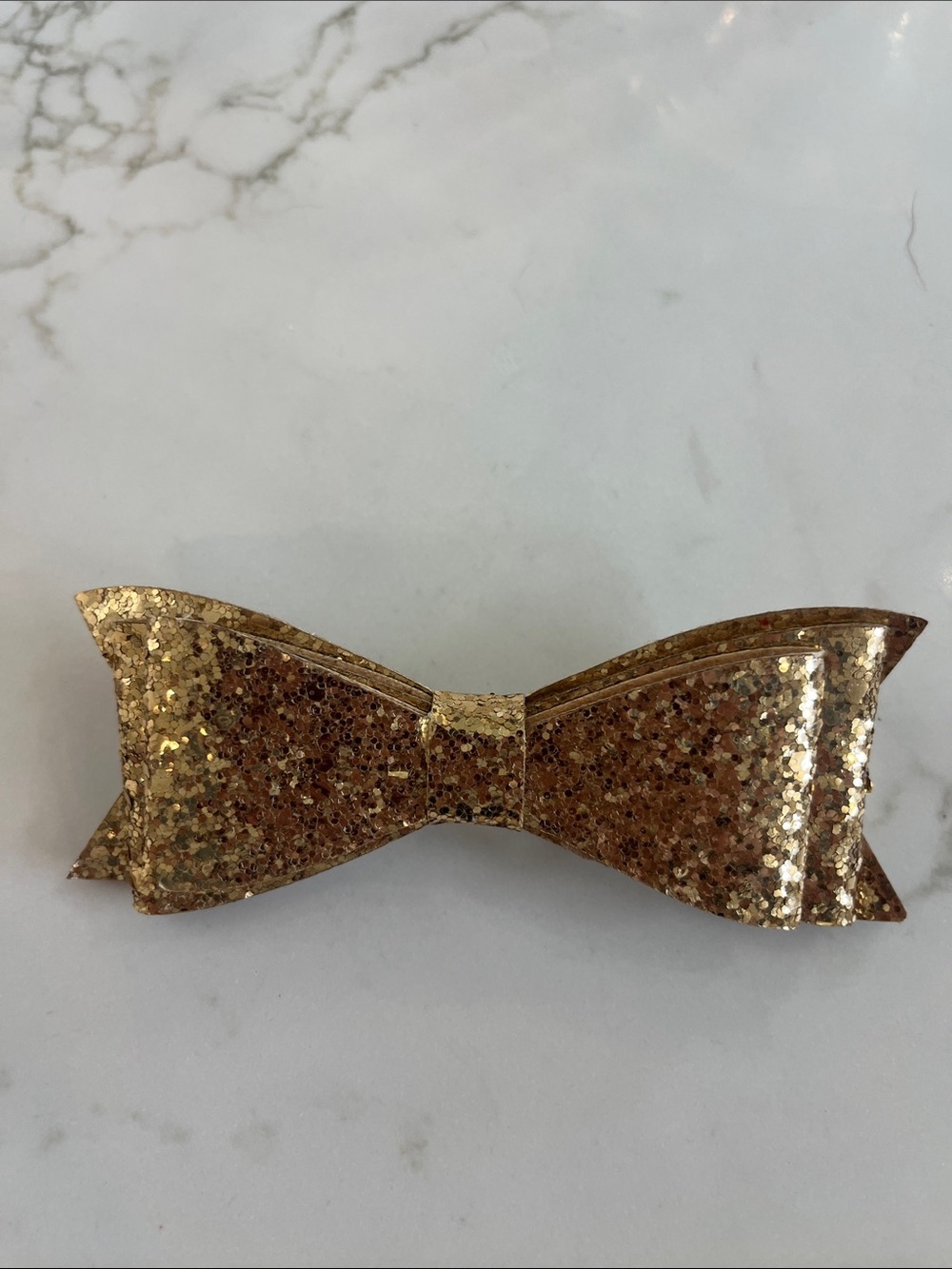 Gold Glitter Bow Hair Clip